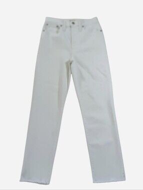 MADEWELL The Perfect Vintage Raw Hem Crop Jeans Women's White size 27 Excellent